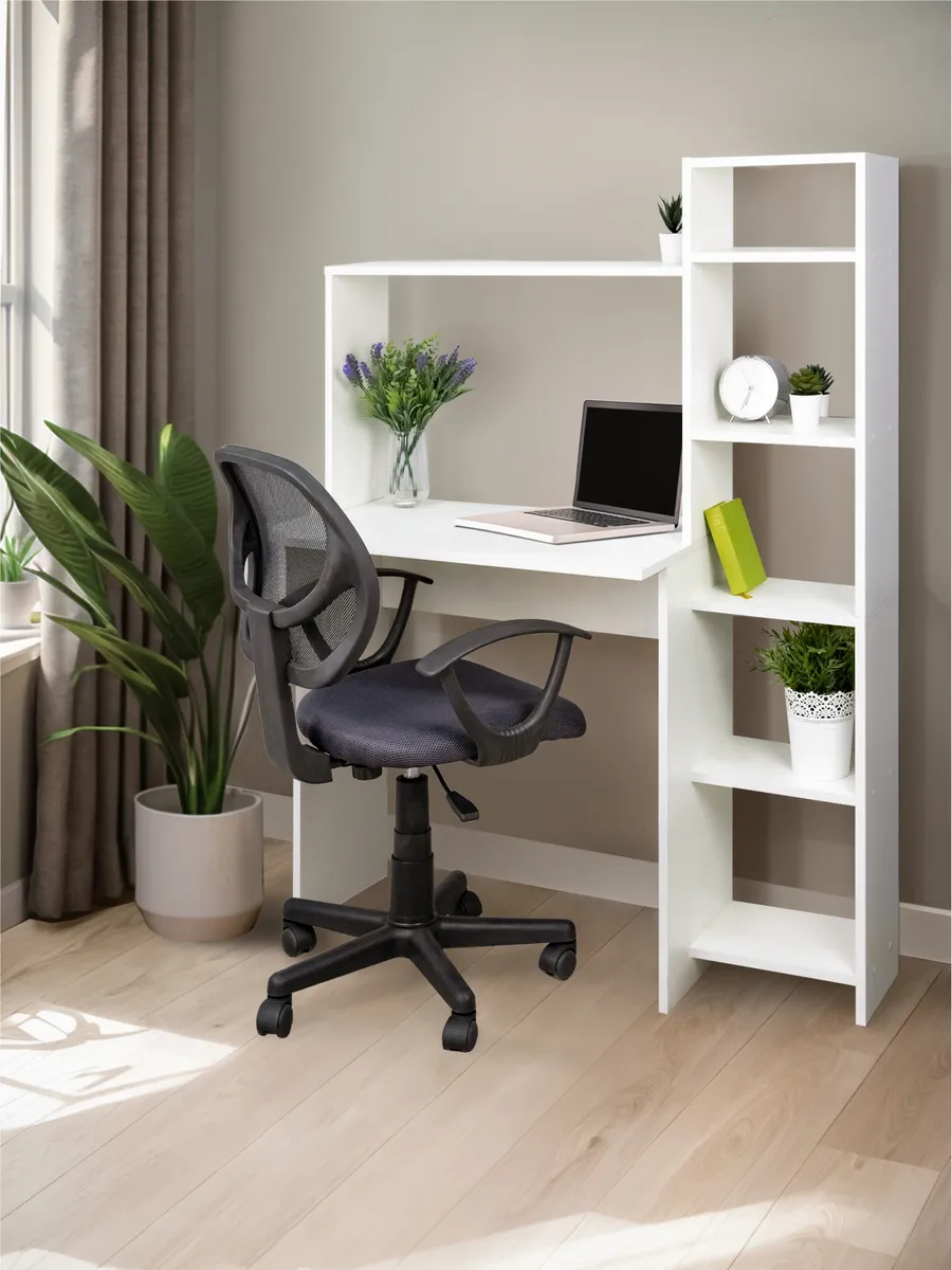 Стіл комп'ютерний Klick-System 2в1 стіл-стелаж СЛ-79 Білий (СЛ-79-Бл) - фото 1