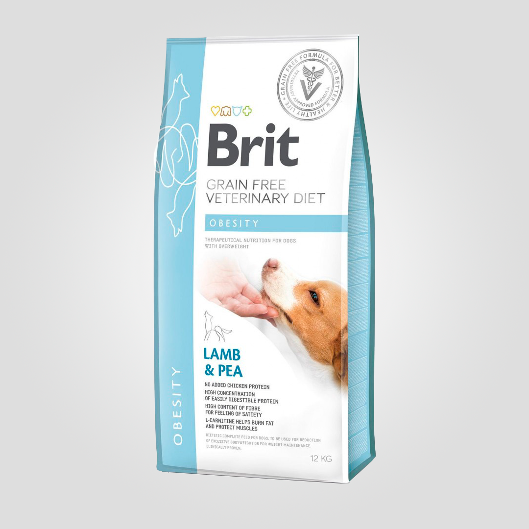 Корм сухой Brit VetDiet Dog Obesity для собак коррекция веса с ягненок индейкой и горохом 12 кг (2183775693) - фото 1