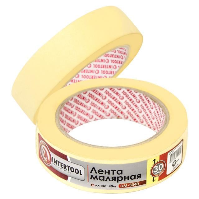 Лента малярная Intertool DM-3040 30 мм 40 м Yellow (127793)