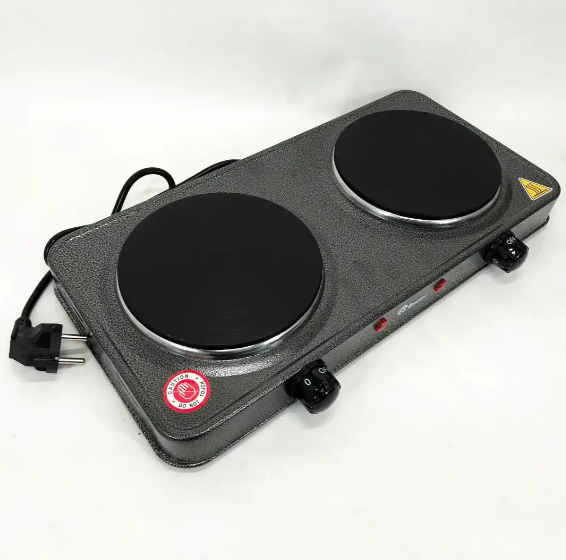 Настольная плита Domotec MS-5822 дисковая на 2 конфорки 2000 Вт (2785887371)