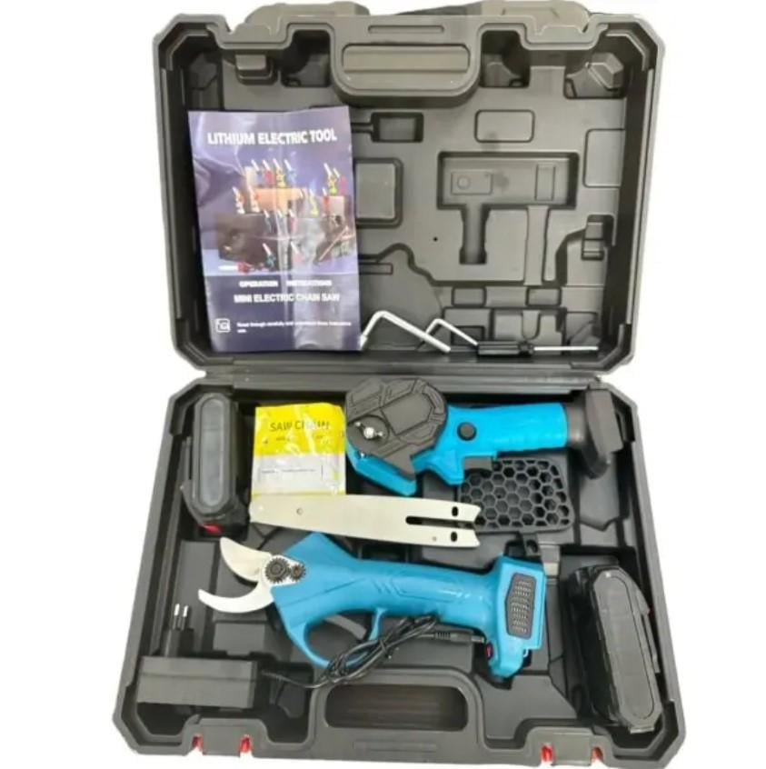 Секатор с электропилой 6" 24V и 2 аккумуляторами в кейсе (25561057) - фото 7