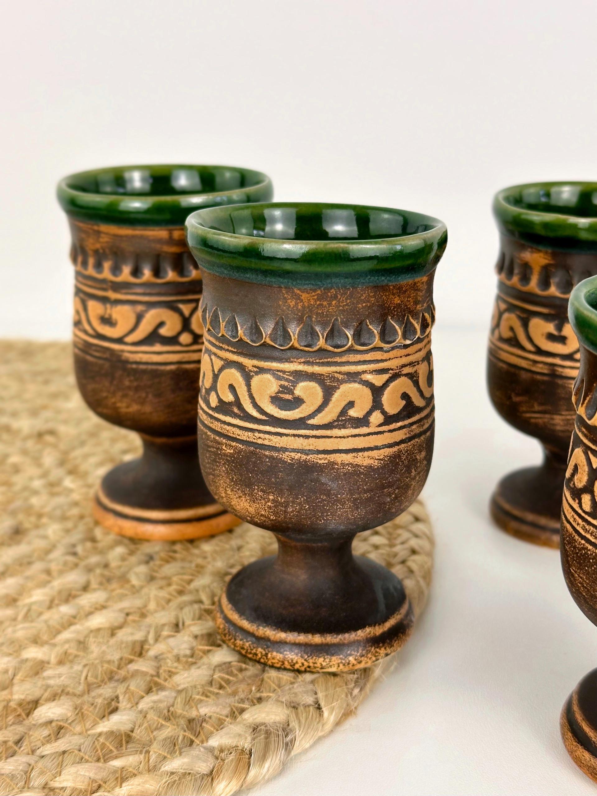 Набір глиняних келихів Гражда 0,1 л х 6 шт. Коричневий (17019-31) - фото 7