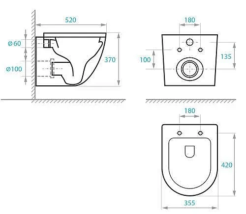 Унитаз подвесной Koller Pool ROUND с сиденьем Soft-close RN-0520-RW (1805667181) - фото 2