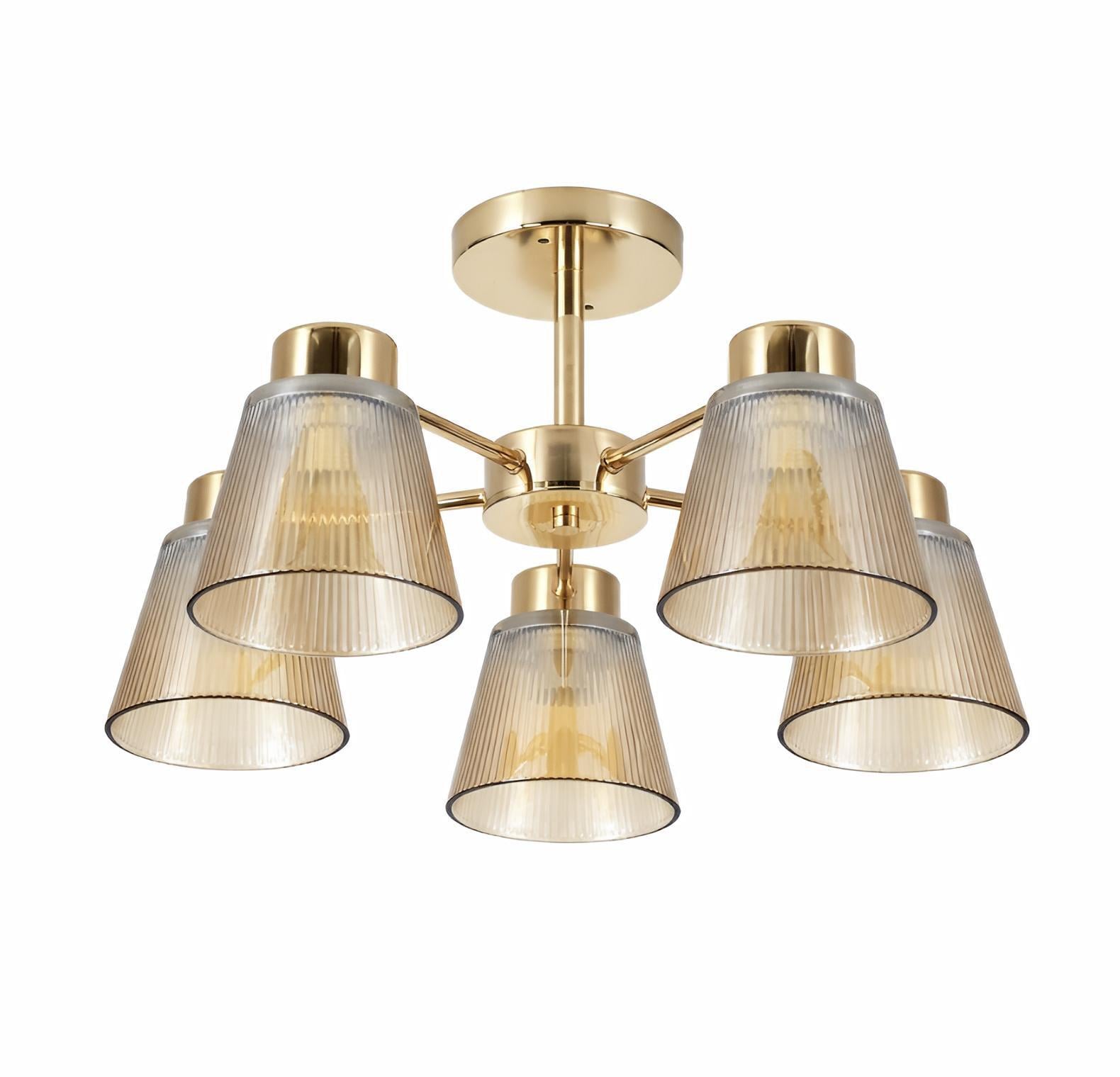 Люстра потолочная Valeso на 5 плафонов XL25803-5 для гостиной и спальни Золотой