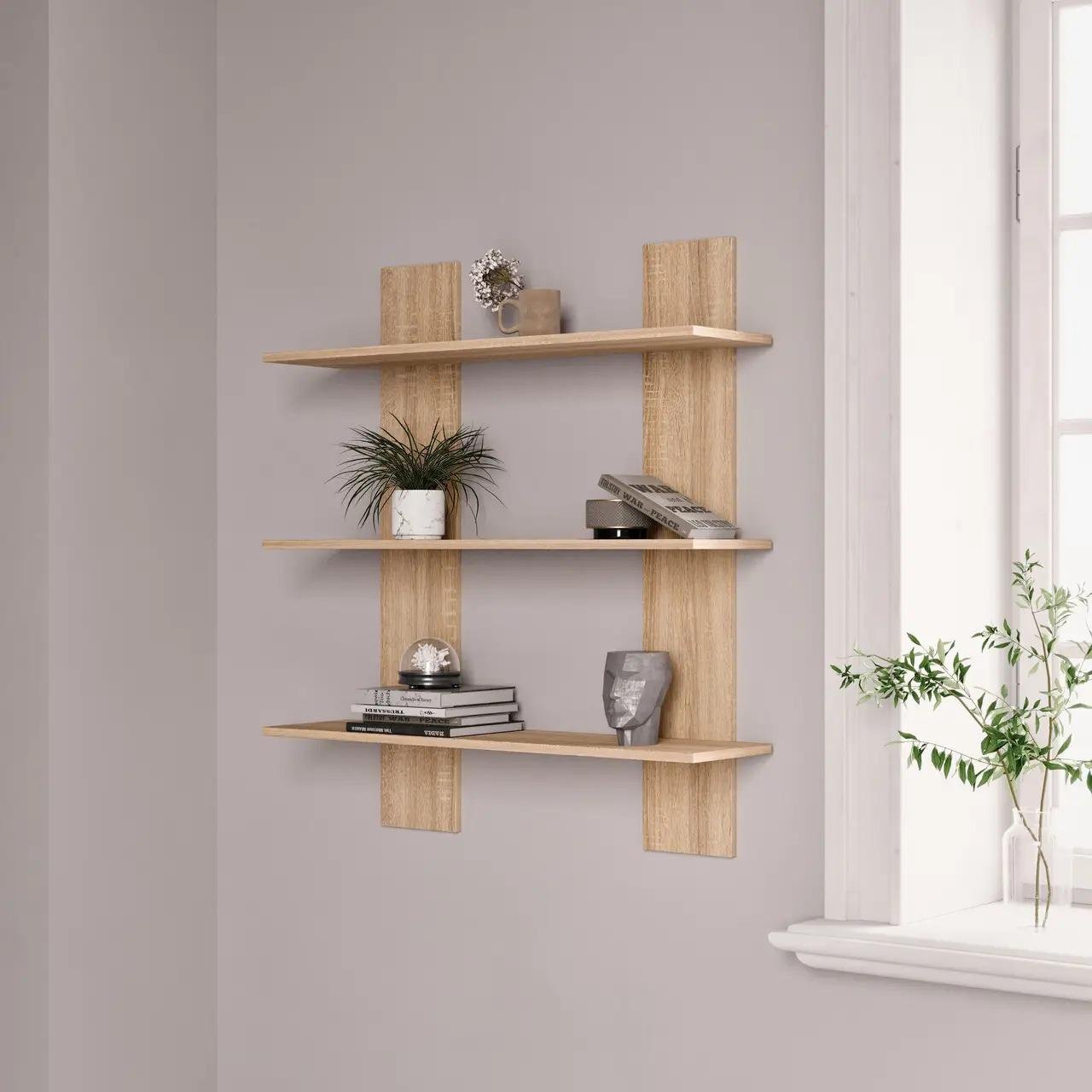 Полка настенная NP-08 590х164х656 мм Дуб Сонома