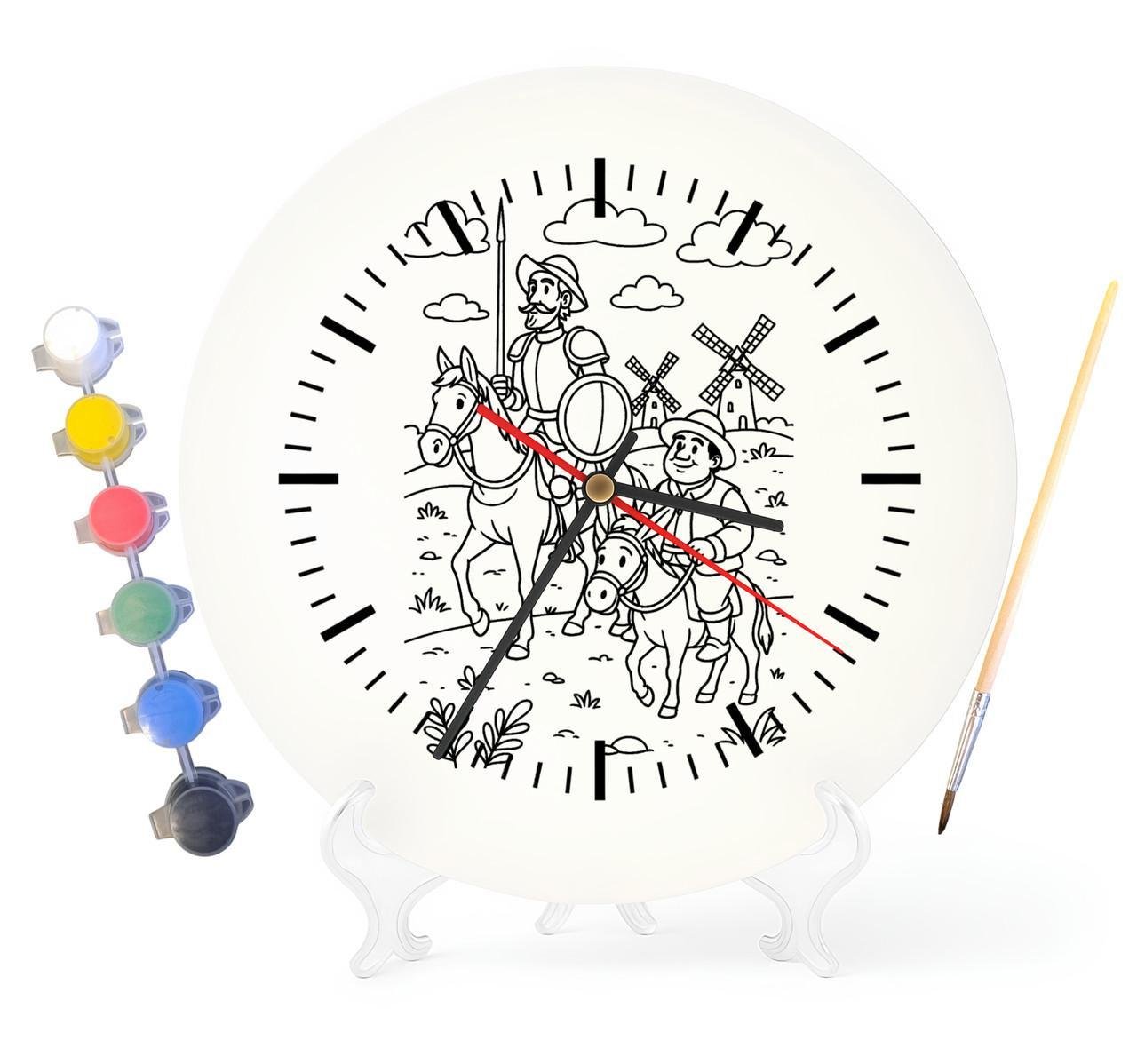 Детский набор для творчества часы-раскраска по мотивам Дон Кихот Мигель де Сервантес 30 см (Г0037)