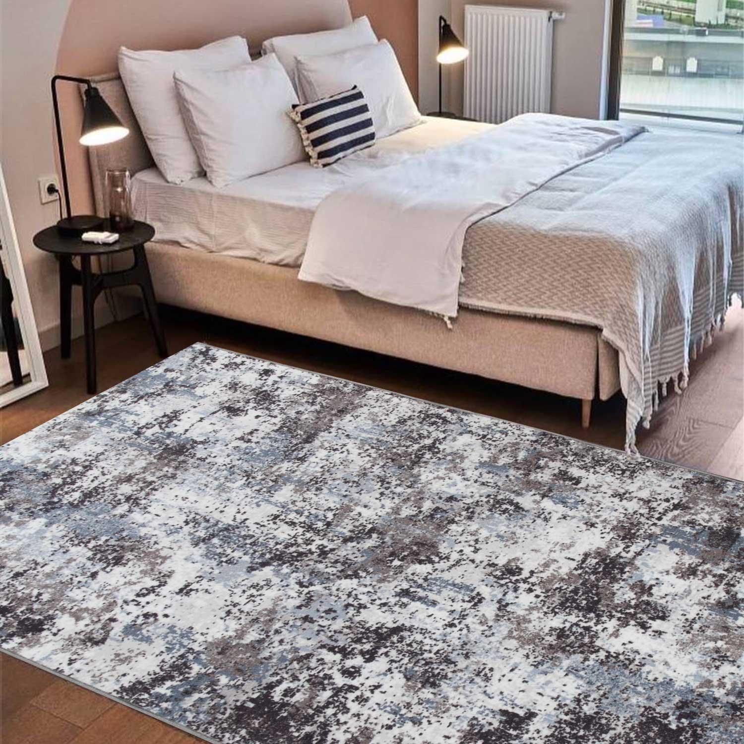 Килим безворсовий на гумовій основі Dakaria ATHENS RUN 22093370220-p11 1x1,5 м Сірий/Блакитний (00-00021540) - фото 2