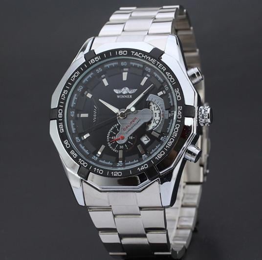 Наручные часы Winner Titanium 1038 с хронографом и тахиметром Silver (1080422358) - фото 3 Наручные часы Winner Titanium 1038 с хронографом и тахиметром Silver (1080422358) - фото 3
