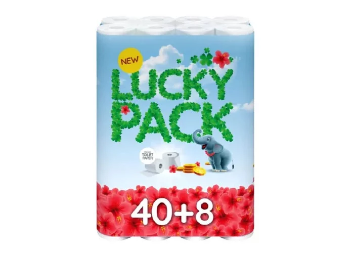 Туалетний папір 2-шаровий Lucky Pack 48 шт./уп. Білий