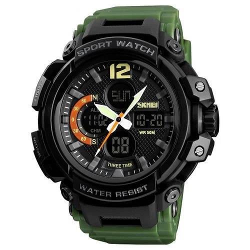 Наручные часы мужские с подсветкой Skmei 1343AG Black/Army Green (582509) Наручные часы мужские с подсветкой Skmei 1343AG Black/Army Green (582509)