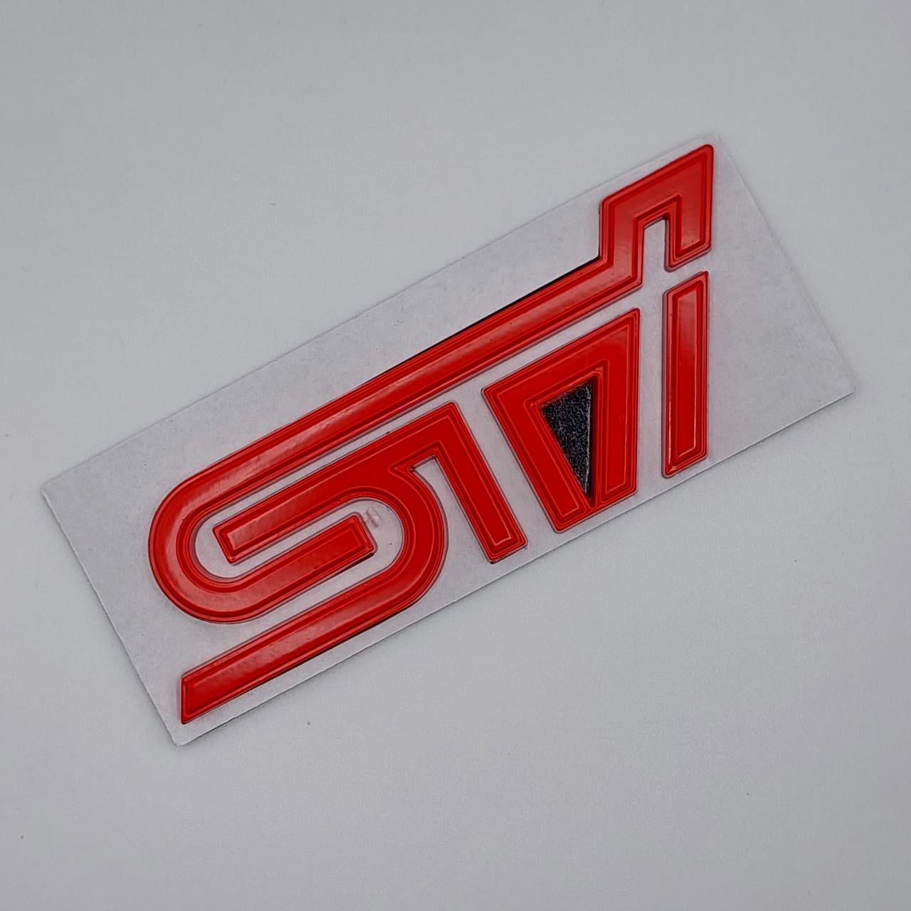 Эмблема STI на заднюю часть Subaru металл Красный глянцевый (1833854040)