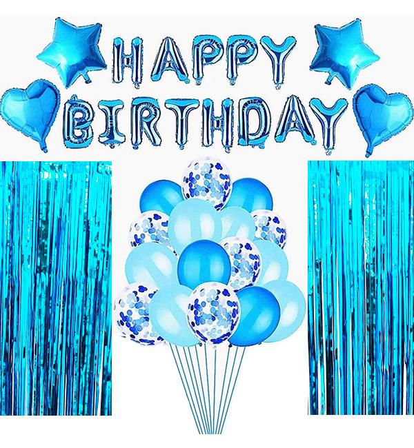 Праздничный набор воздушных шаров Party 24 предмета Blue (10959424)