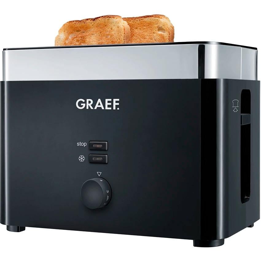 Тостер Graef TO 62 1000 Вт 2 отделения 6 ступеней поджаривания Black/Silver (37525000)