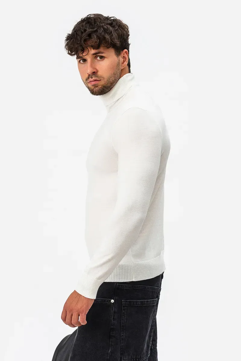 Водолазка чоловіча SVTR з м'якої італійської пряжі р. 52 Молочний (220) - фото 5 Водолазка чоловіча SVTR з м'якої італійської пряжі р. 52 Молочний (220) - фото 5