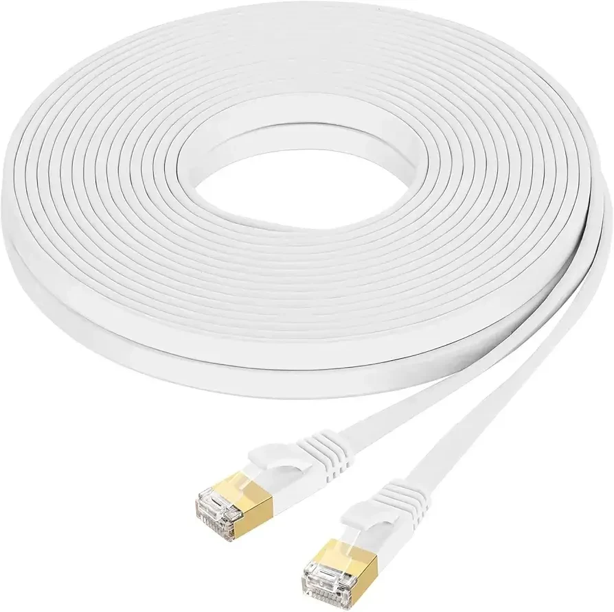 Кабель сетевой Ethernet CAT8 DDMALL 40 Gb/s 2000 MHz RJ45 плоский 5 м Белый