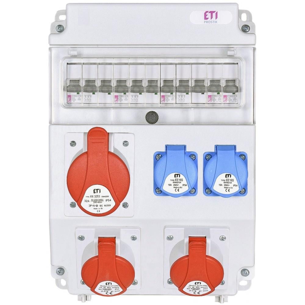 Будівельний щит з розетками ETI 004483307 з роз'ємами та автоматичним вимкненням