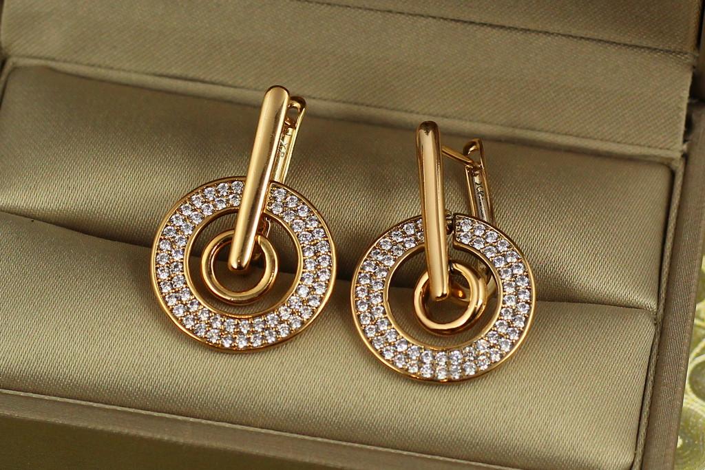 Серьги Xuping Jewelry орбита 2,5 см Золотистый (1977371457)