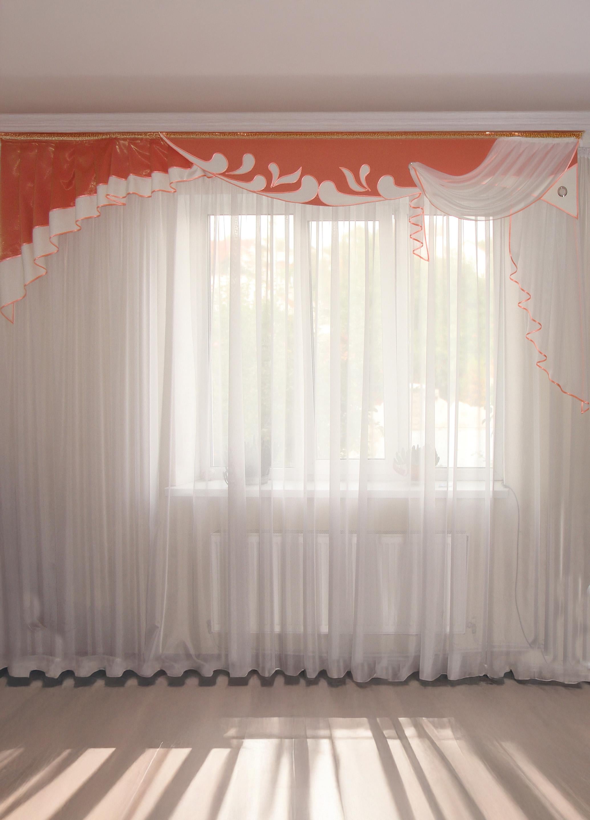 Ламбрекен жорсткий Firanka Вензель 3 м Персиковий (6_2ж)