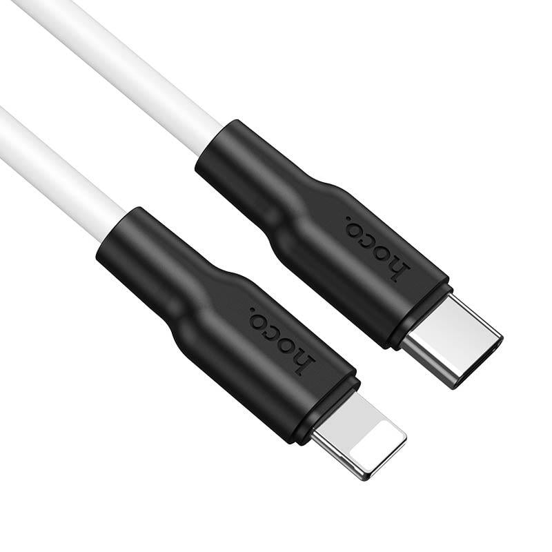 Кабель Hoco X21 Plus Silicone PD charging data cable for Lightning White