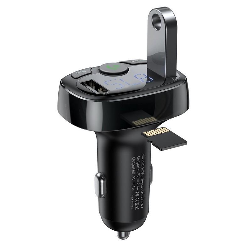 FM-трансмиттер Baseus T-Typed Bluetooth 2USB (CCTM-01) - фото 6