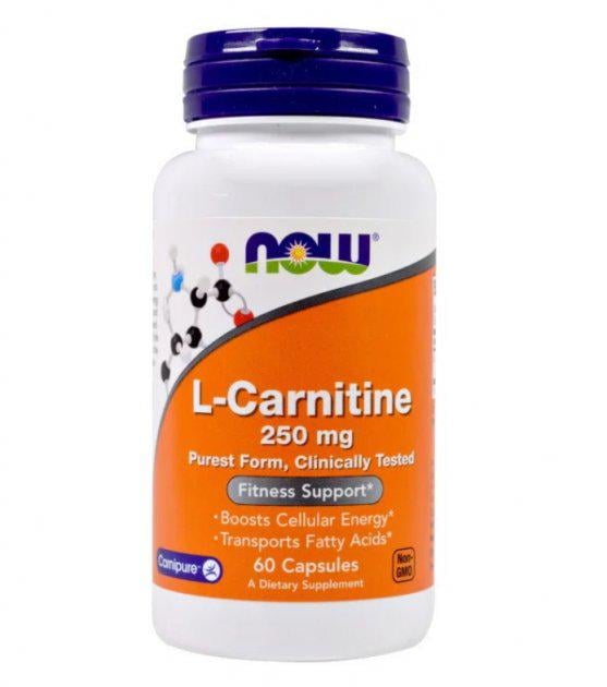 Диетическая добавка Now L-Carnitine 250 мг 60 капсул