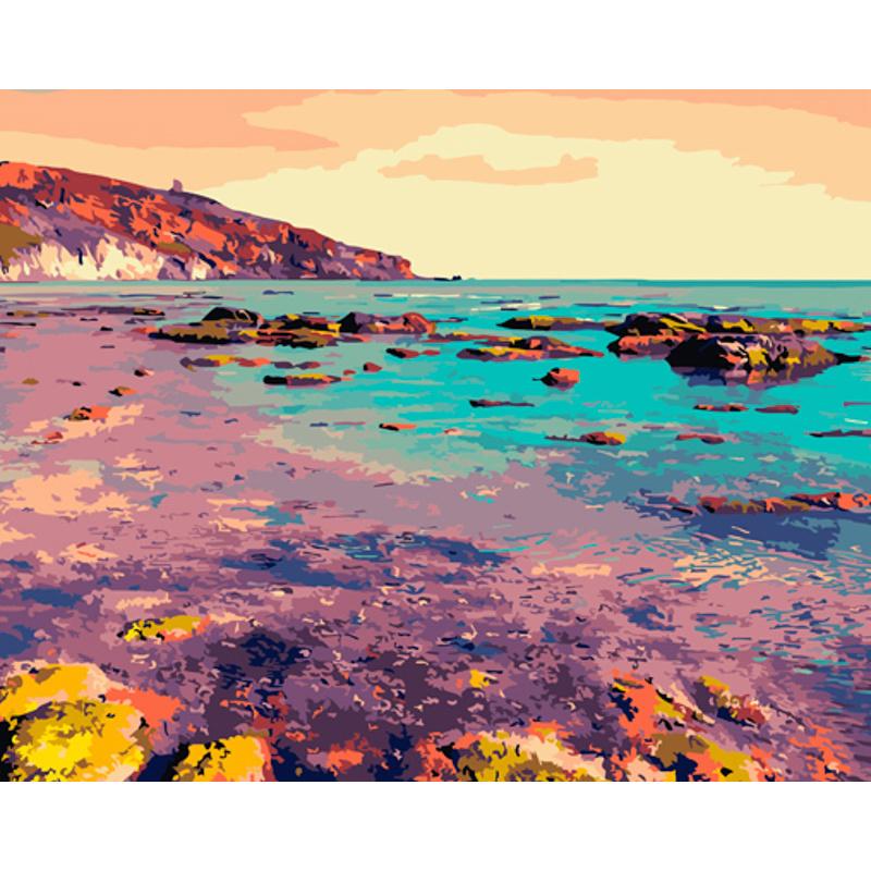 Картина по номерам Strateg Премиум Отлив на побережье 40x50 см (GS840)