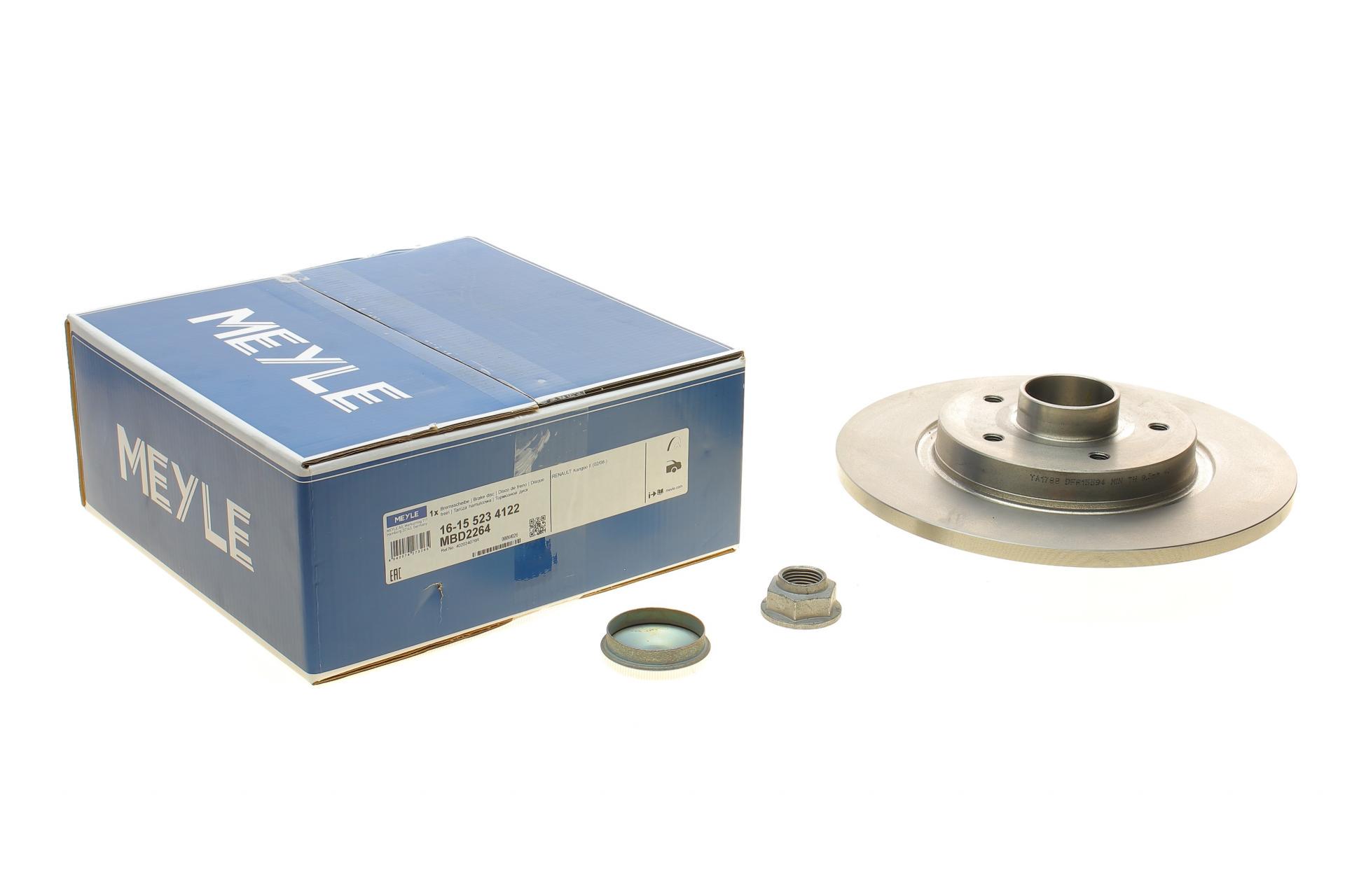 Диск тормозной задний Meyle Renault Kangoo 08-+ABS с подшипником 274х11 мм (16-15 523 4122 MEYLE)