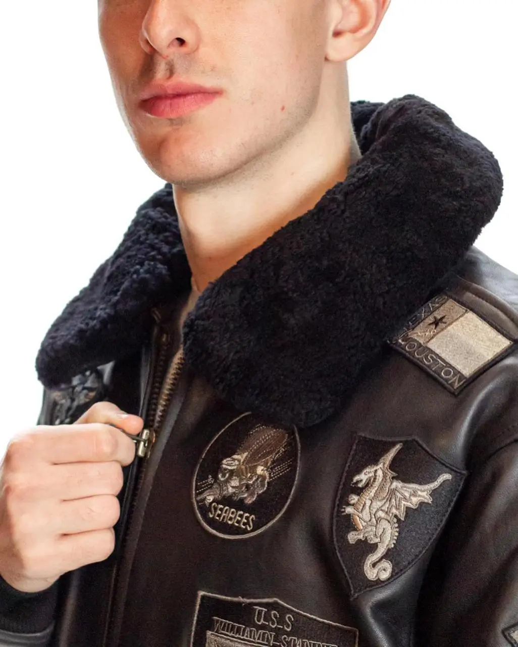 Куртка кожаная Top Gun Offical Signature Series Jacket M Black (TopGunBLM) - фото 6