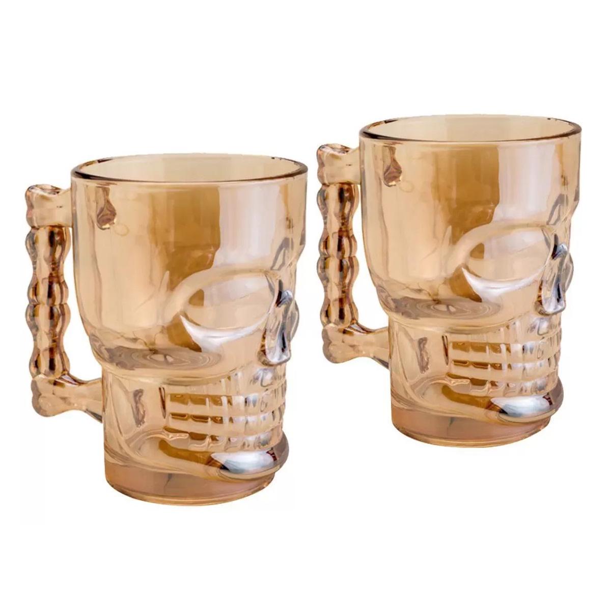 Набор бокалы для пива стаканы и рюмки KITUA Череп 18 предметов Gold - фото 5