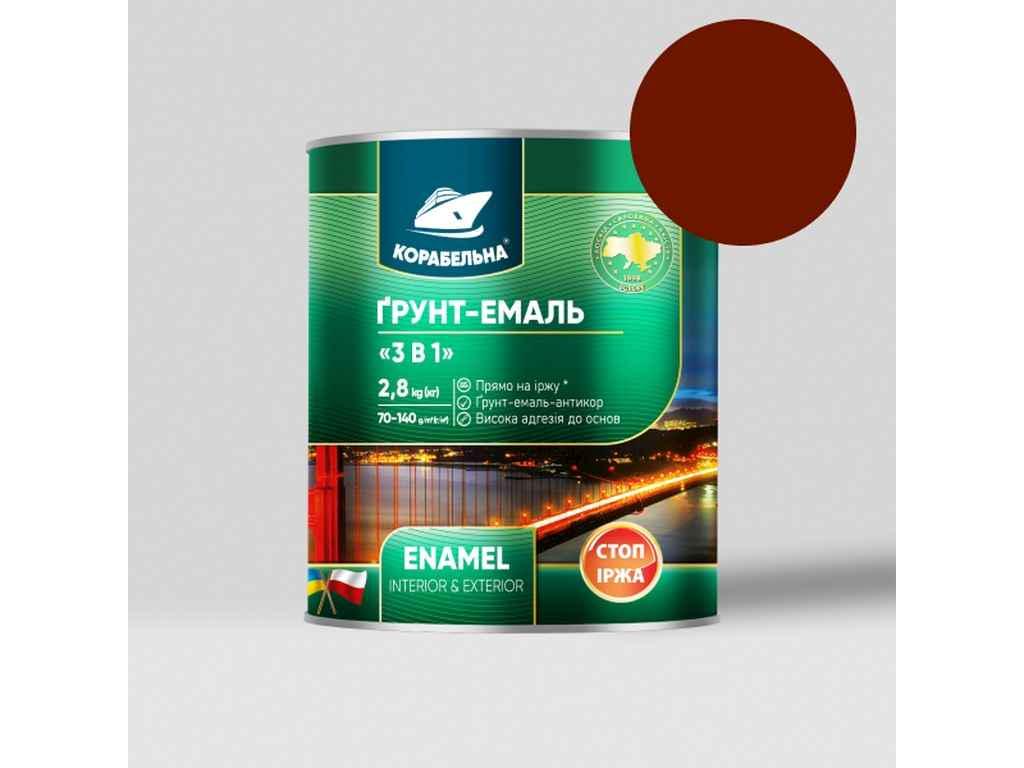 Грунт-эмаль КОРАБЕЛЬНАЯ 3в1 2,8 кг Красно-коричневый (1011582)