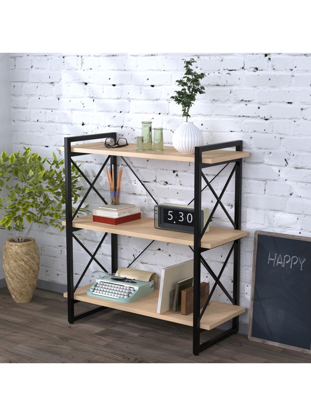 Стеллаж MSM Скиф-2 Loft Дуб Сонома/Черный (700-158-1)