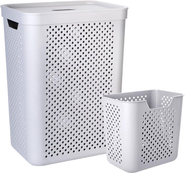 Кошик для білизни Алеана Simple з органайзером 45 л 39x29x54 см Какао (171039)