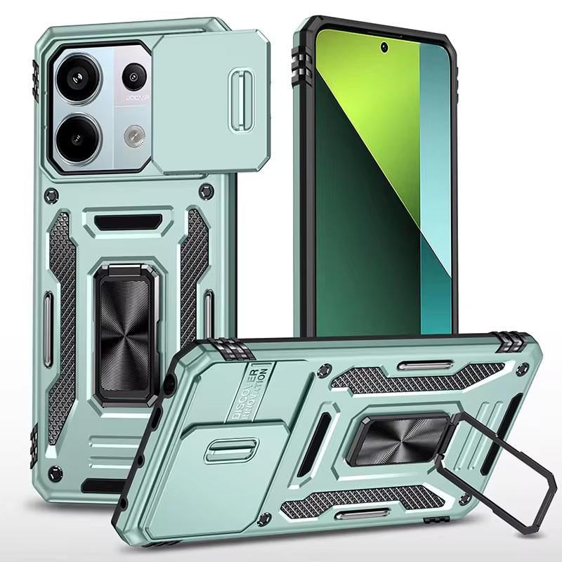 Ударопрочный чехол Camshield Army Ring для Xiaomi Redmi Note 13 4G Зеленый/Light Green