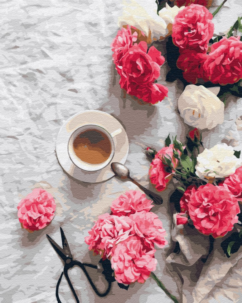 Картина по номерам Brushme Цветочный кофе (GX34841)