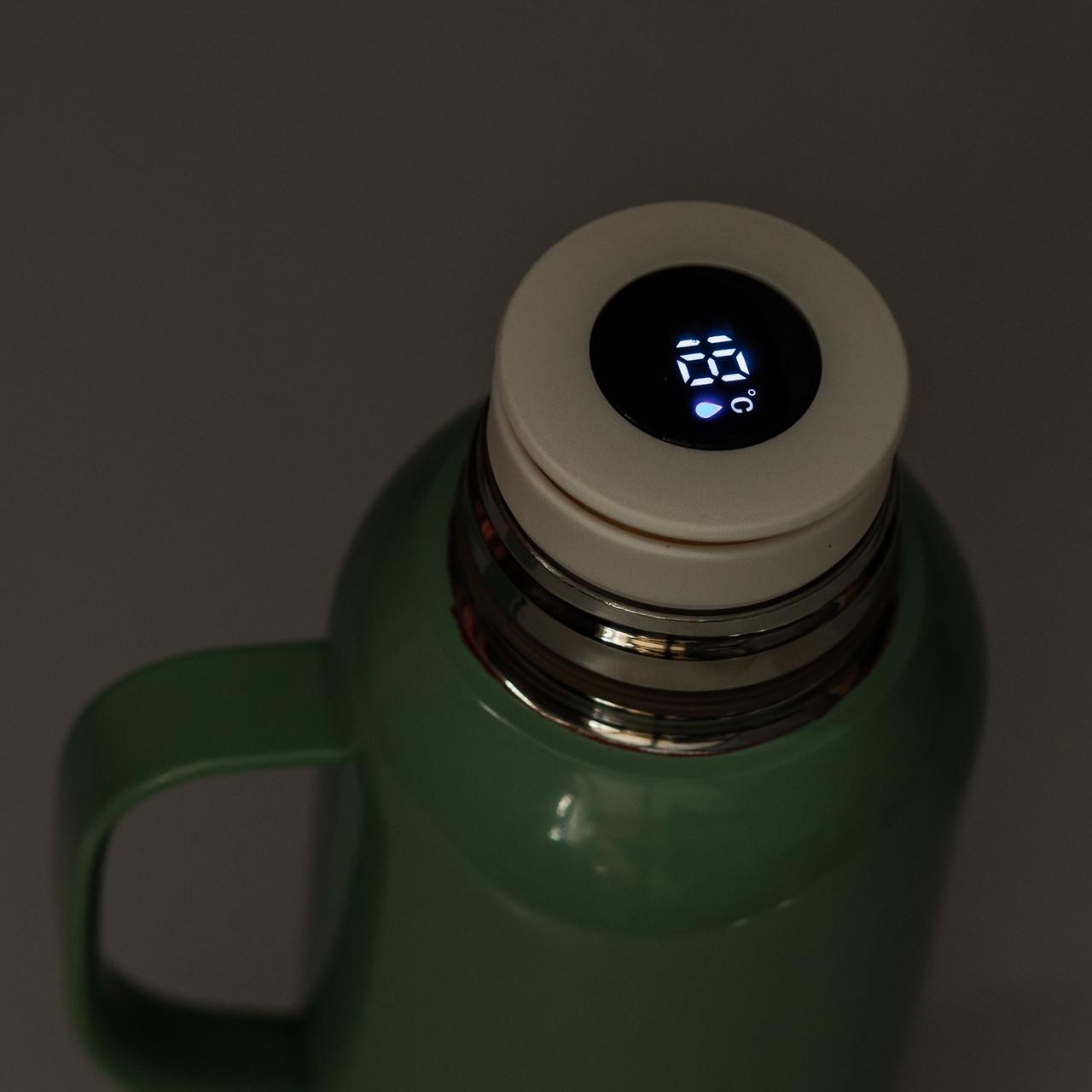 Термос Vacuum с датчиком температуры на 820 мл Мятный - фото 5