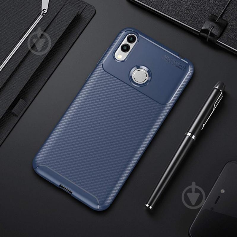 Чехол Carbon Case Honor 8C Синий (hub_UofZ20463) - фото 3