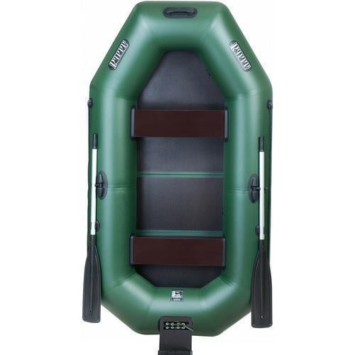 Надувная лодка Ладья ЛТ-250БВТ ПВХ 2-х местная/гребная с транцем/сплошное дно/привальный брус