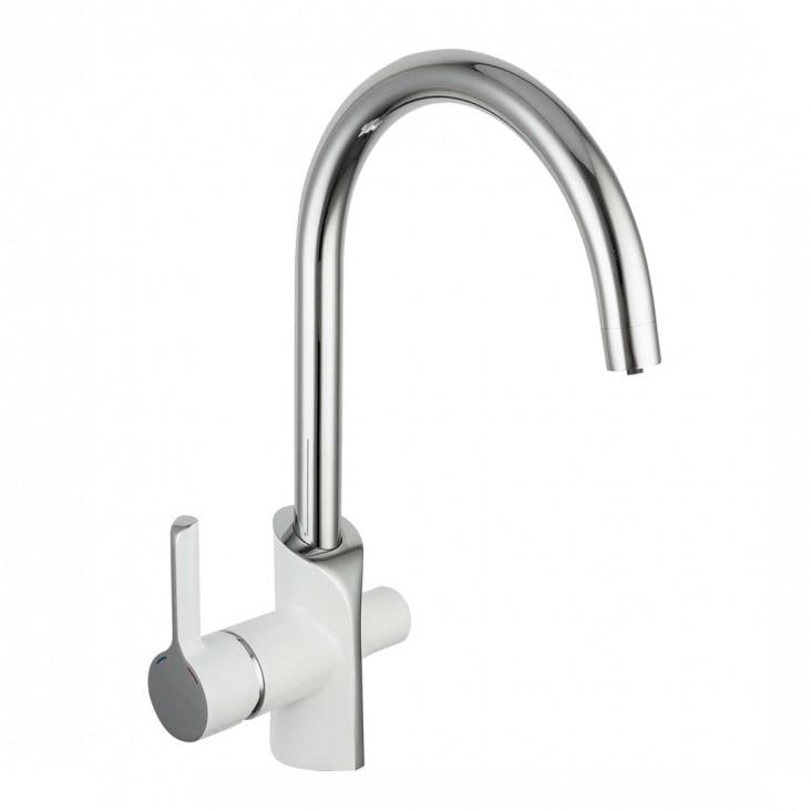 Смеситель для кухни Gappo G4303-8 с подключением фильтра Белый/Хром (1044878)