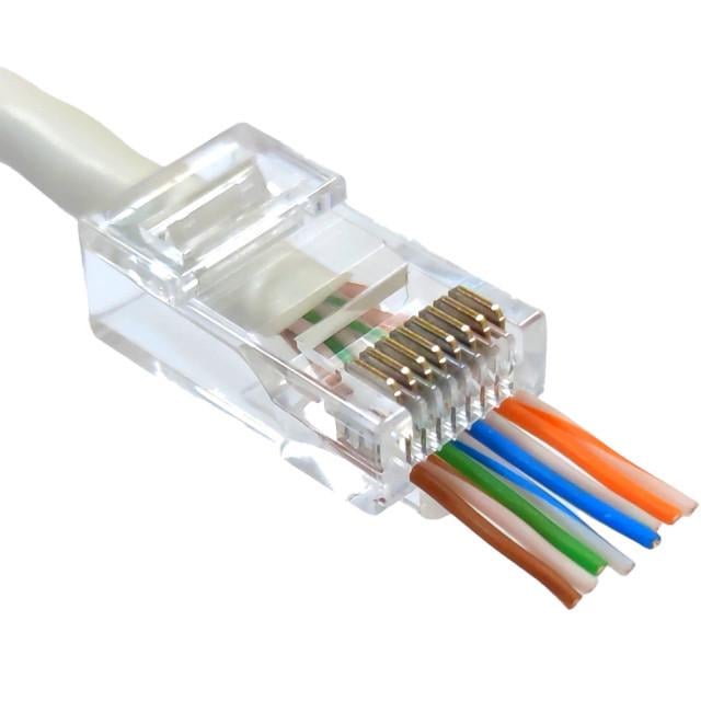 Конектор з наскрізними отворами Kingda UTP RJ45 категорія 6 100 шт. Конектор з наскрізними отворами Kingda UTP RJ45 категорія 6 100 шт.