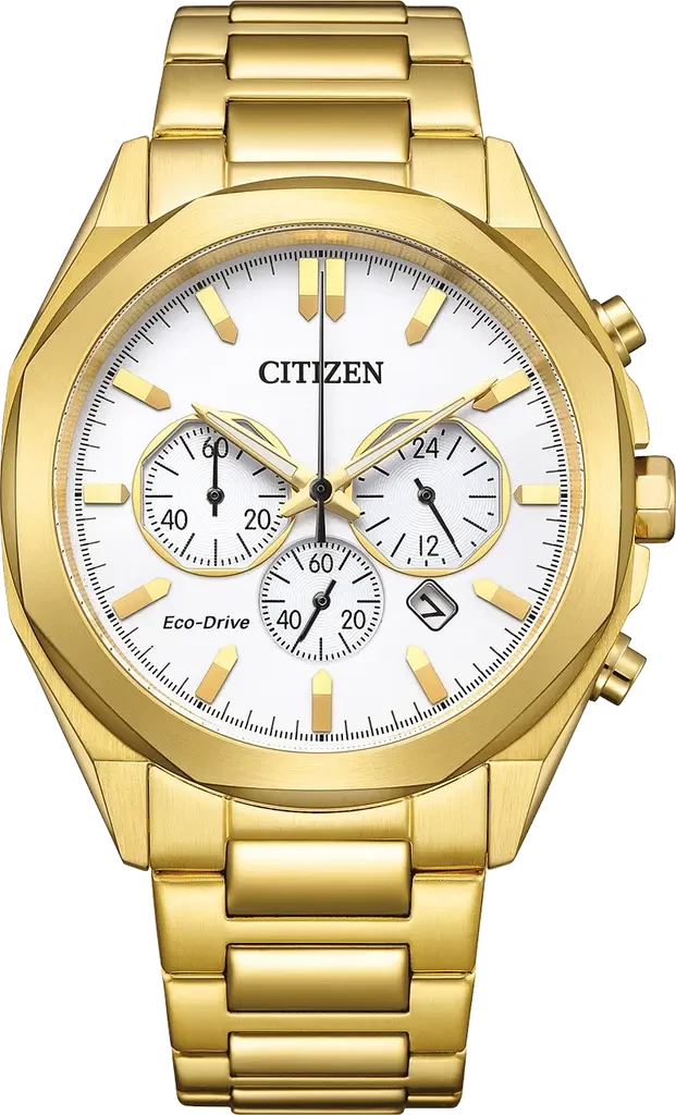 Наручний годинник чоловічий Citizen CA4592-85A Eco-Drive з сталевим корпусом/білим циферблатом та водозахистом 100 м