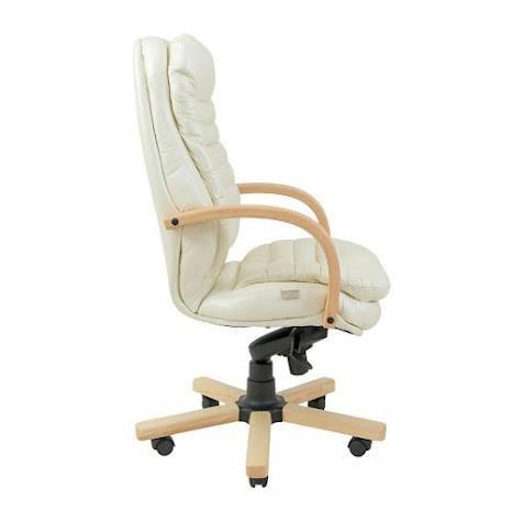 Крісло офісне комп'ютерне Valencia VIP Wood M3 MultiBlock натуральна шкіра Lux Білий - фото 3 Крісло офісне комп'ютерне Valencia VIP Wood M3 MultiBlock натуральна шкіра Lux Білий - фото 3