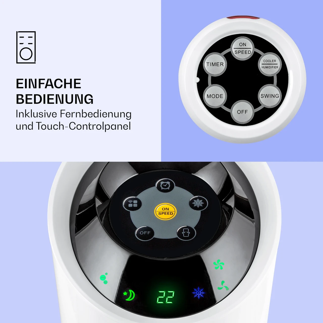 Повітроохолоджувач і вентилятор KLARSTEIN Skyscraper Ice Smart 4в1 Білий (10040206) - фото 2 Повітроохолоджувач і вентилятор KLARSTEIN Skyscraper Ice Smart 4в1 Білий (10040206) - фото 2