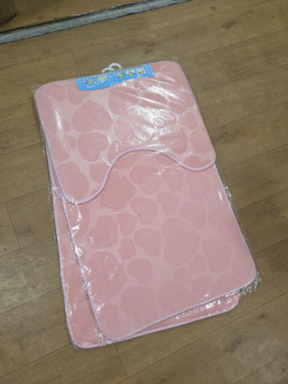 Набір килимків для ванної кімнати 3D Сердечки з гумовим покриттям 2 шт. Рожевий (28766961) - фото 10 Набір килимків для ванної кімнати 3D Сердечки з гумовим покриттям 2 шт. Рожевий (28766961) - фото 10