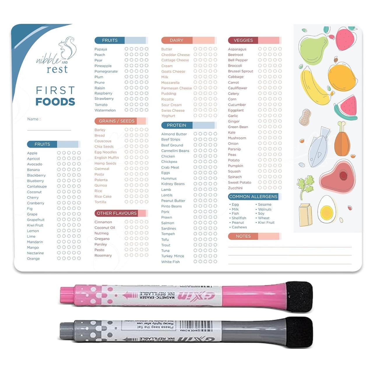 Планировщик питания на холодильник 25х35 см с маркерами (2620812817)