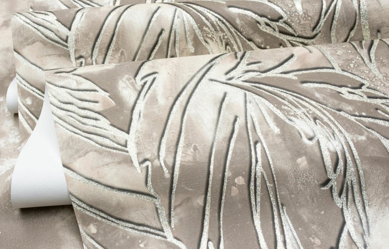 Шпалери флізелінові SINTRA Mateo 532249 декор вініл гарячого тиснення 1,06х10,05 м Коричневий