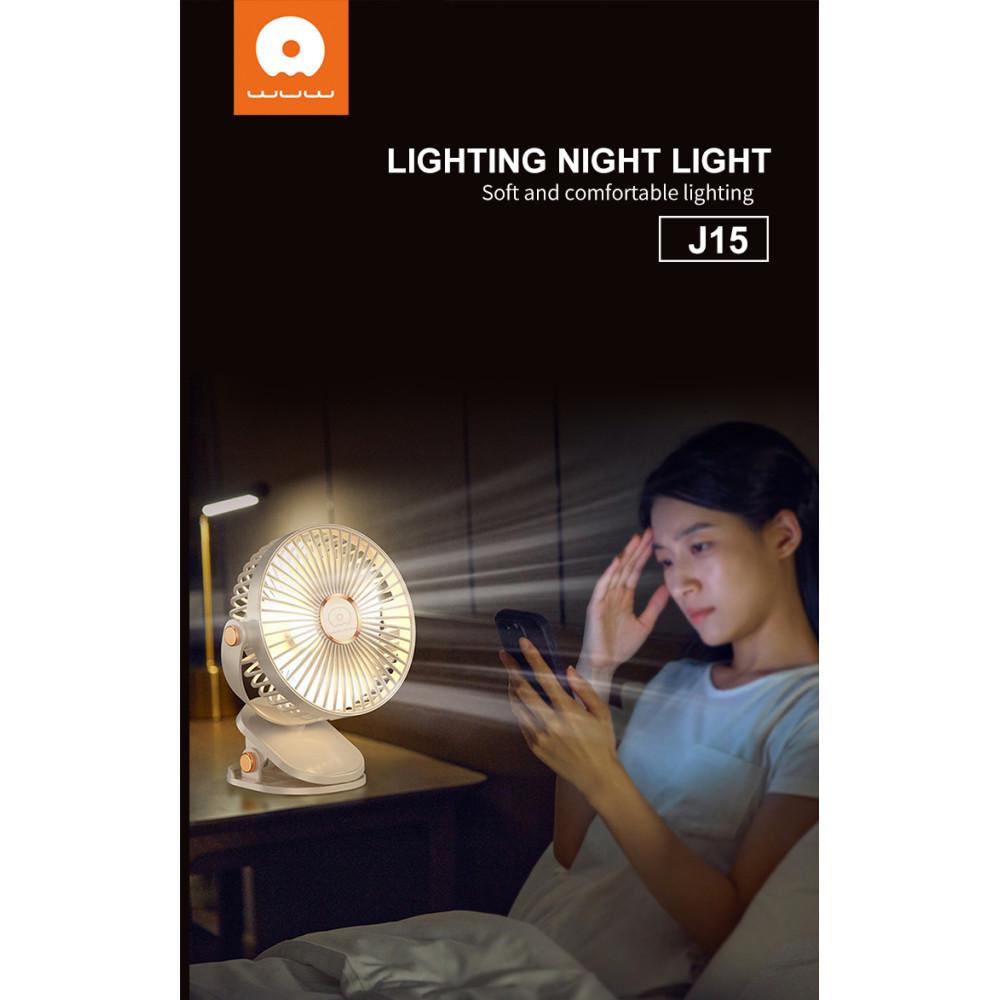 Портативный вентилятор на прищепке Wuw 1500mAh настольный со встроенным аккумулятором White ( J15) - фото 3 Портативный вентилятор на прищепке Wuw 1500mAh настольный со встроенным аккумулятором White ( J15) - фото 3