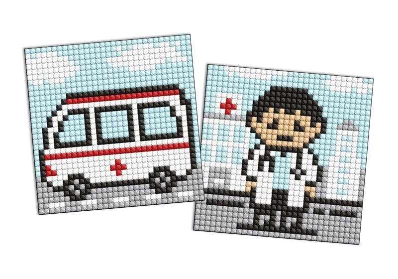 Алмазная мозаика на стикере Ideyka Врач из 2 сюжетов 9х9 см (Id-AMS1100)