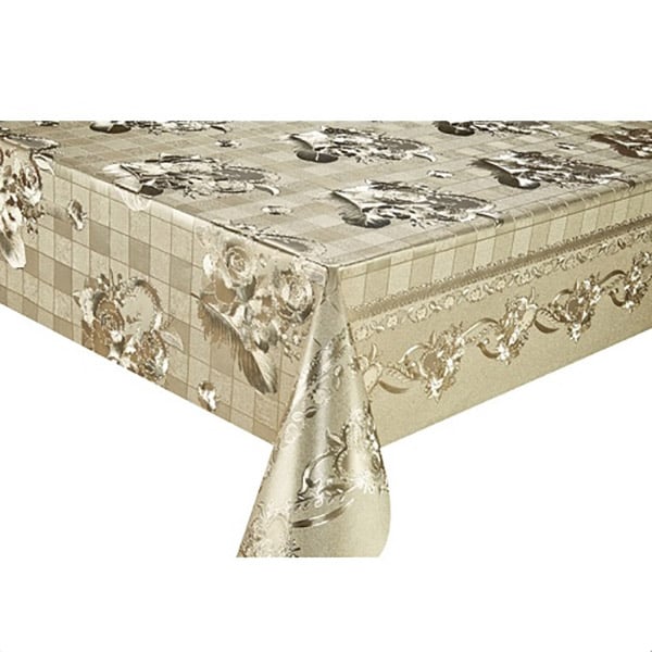 Клеенка ПВХ Stenson двусторонняя чеканная 1,37х20 м Светлое золото МА-2209