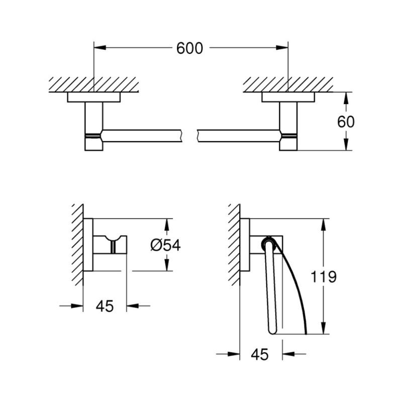 Набір аксесуарів Grohe Essentials 40775001 3в1 (55955) - фото 2