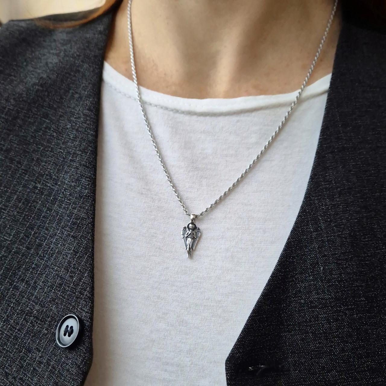 Ладанка подвеска кулон ягнол телохранитель серебро 925 пробы 1,50 г (3062б)